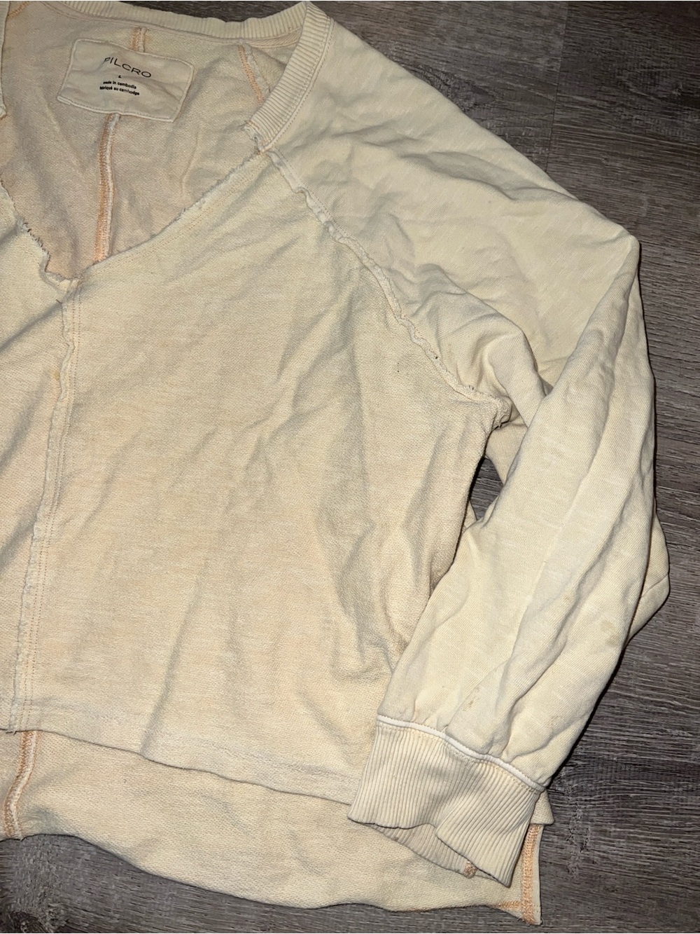 Pilcro by Anthropology V-Neck Cream Women's Sweater - Picture 3 of 7